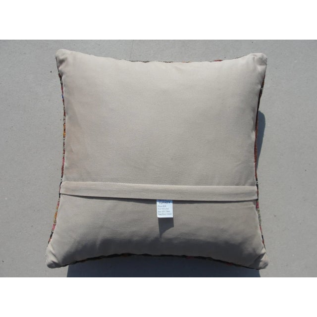 Brown 1970s Turkish Kilim Pillow Cover 16" For Sale - Image 8 of 9