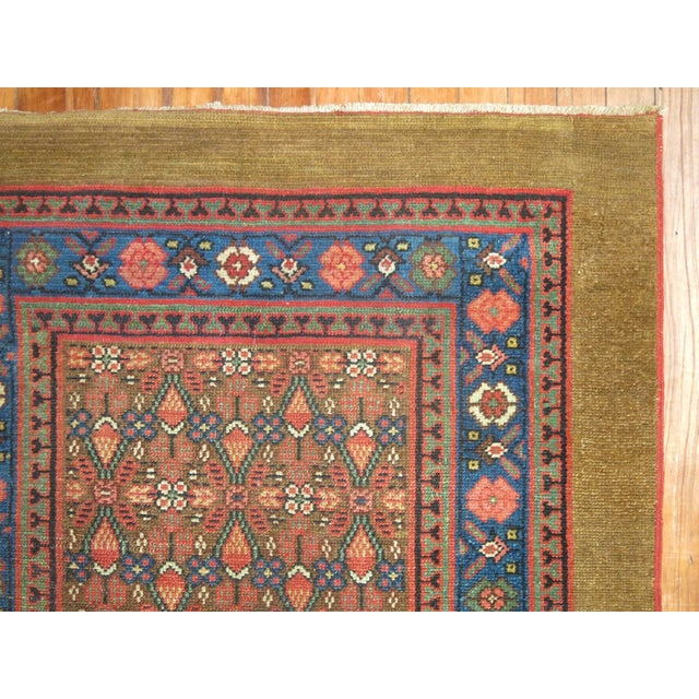 Persian Antique Zabihi Collection Camel Hair Persian Serab Runner - 3'4" x 3'4" For Sale - Image 3 of 5