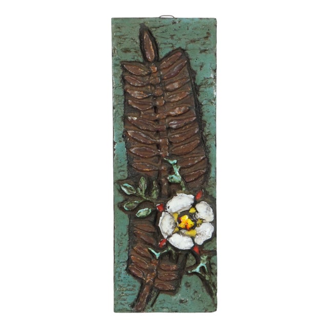 Terracotta Wall Sculpture in the style of Ruscha, West Germany, 1960s For Sale