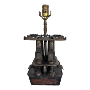 Late 19th Century Cast Iron Camp Stove Turned Into a Lamp