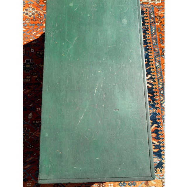 19th Century American New England Pine Blanket Chest in Old Green Paint For Sale - Image 14 of 18
