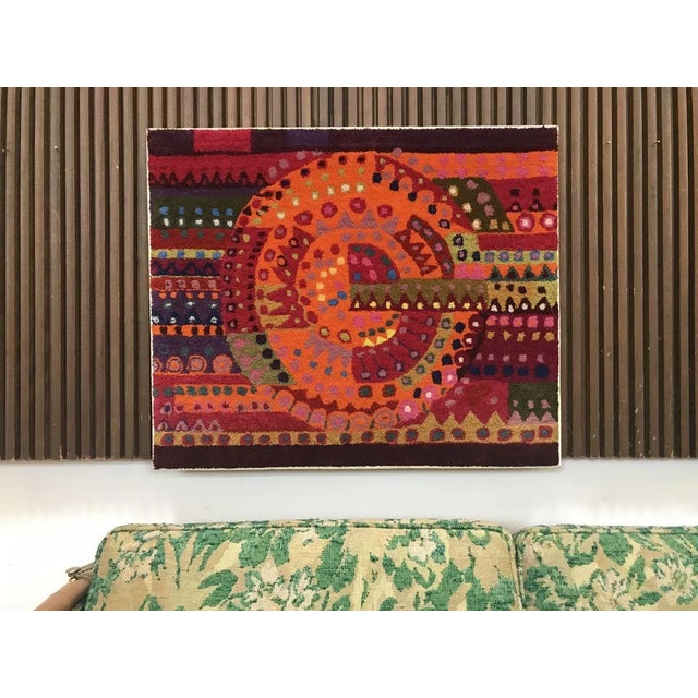 German Modernist Art Wall Rug from Tetex Munich, 1960s For Sale - Image 6 of 14