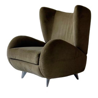 Fiftyish Wingback Chair by Vladimir Kagan for American Leather For Sale