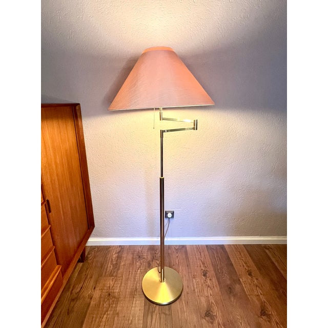 Mid-Century Modern Brass Floor Lamp with Swivel Arm from Gebrüder Knappstein Leuchten, 1960s For Sale - Image 9 of 12