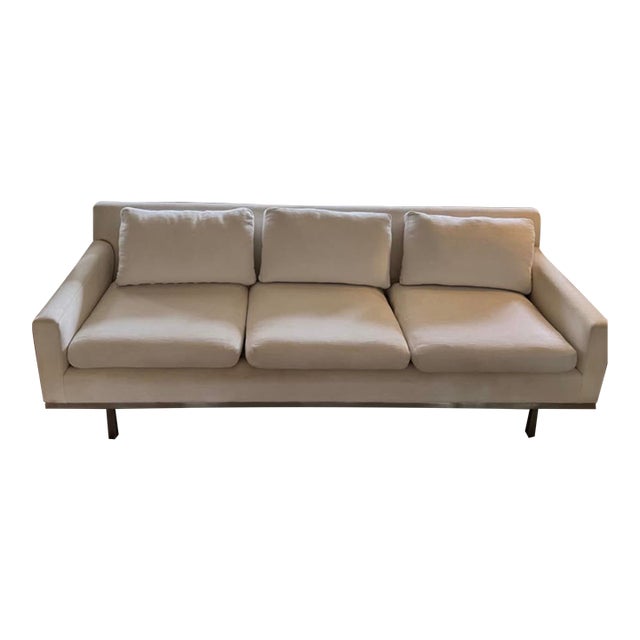 Vintage Modern Sofa With Steel Base For Sale