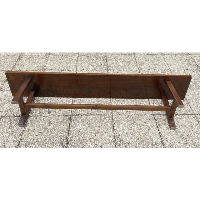 Wood Vintage Farmhouse Bench in Oak, 1950s For Sale - Image 7 of 12