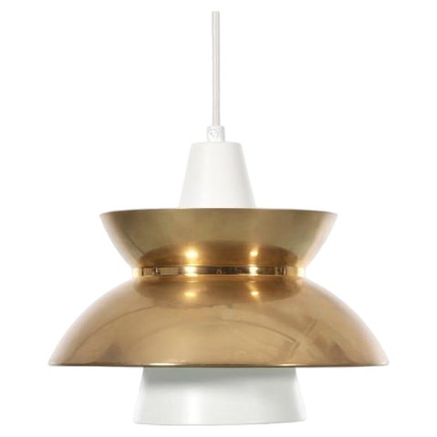 Mid-Century Modern Scandinavian Pendant Lamp in Brass from Louis Poulsen, 1950s For Sale