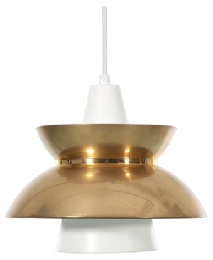 Mid-Century Modern Scandinavian Pendant Lamp in Brass from Louis Poulsen, 1950s