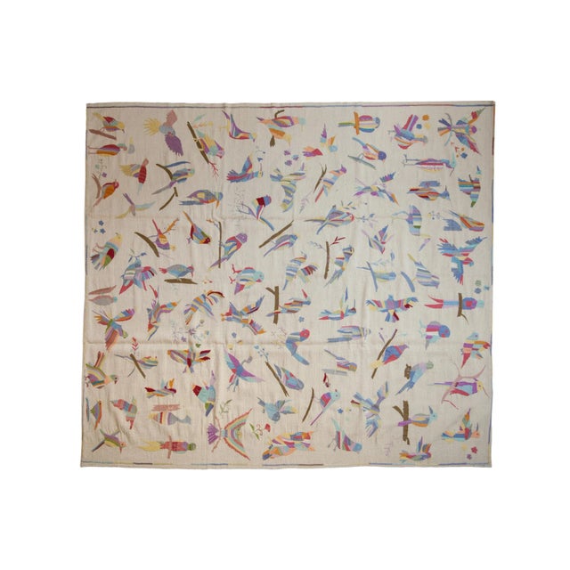 Mixed Weave Pakistani Pictorial Kilim Design Square Rug - 8'6" X 9'7" For Sale - Image 13 of 13