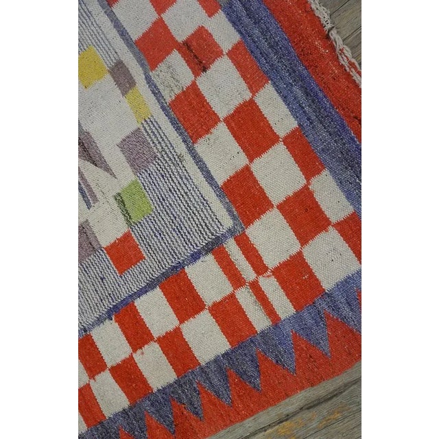 1900s Purple Lavender Antique Mexico Navajo Rio Grande Carpet 5' X8'7" Flatweave Wool Rug For Sale - Image 15 of 15