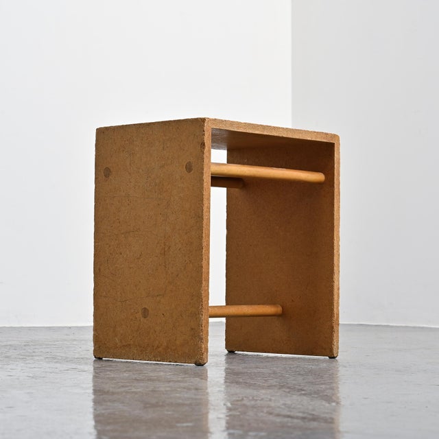 Wood Chipboard Stool by Max Bill for Ulm, 1962 For Sale - Image 7 of 12