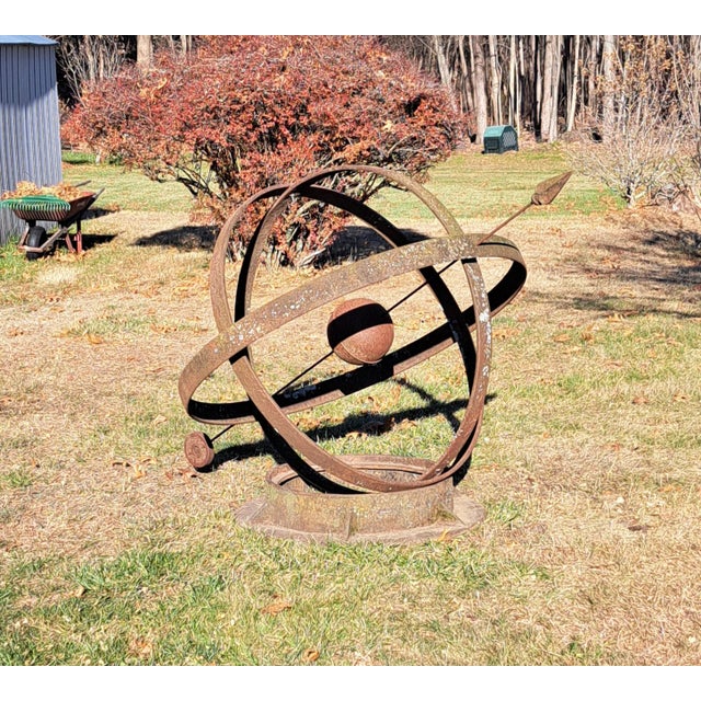 Metal Large Iron Garden Armillary For Sale - Image 7 of 9