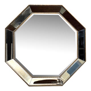 Vintage La Barge Style Octagonal Beveled Wall Mirror in Fine Giltwood Frame For Sale