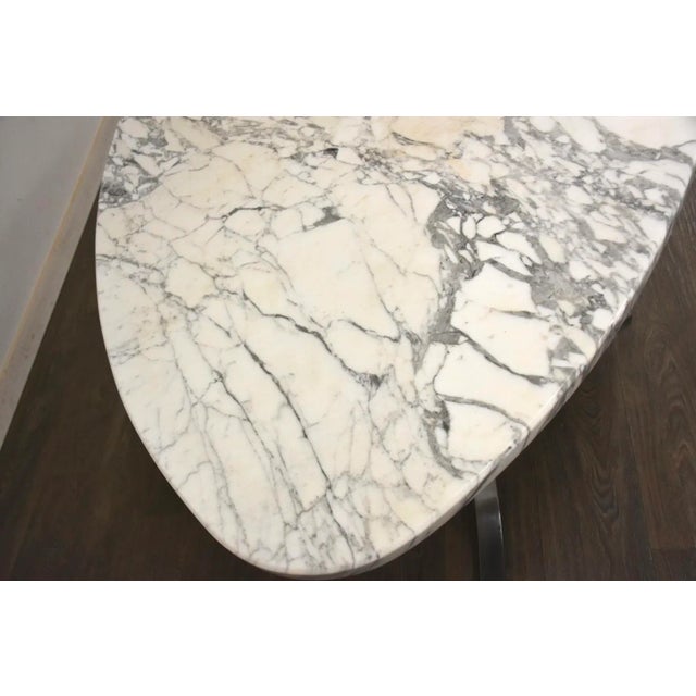 Italian Marble & Steel Dining Table For Sale - Image 4 of 9