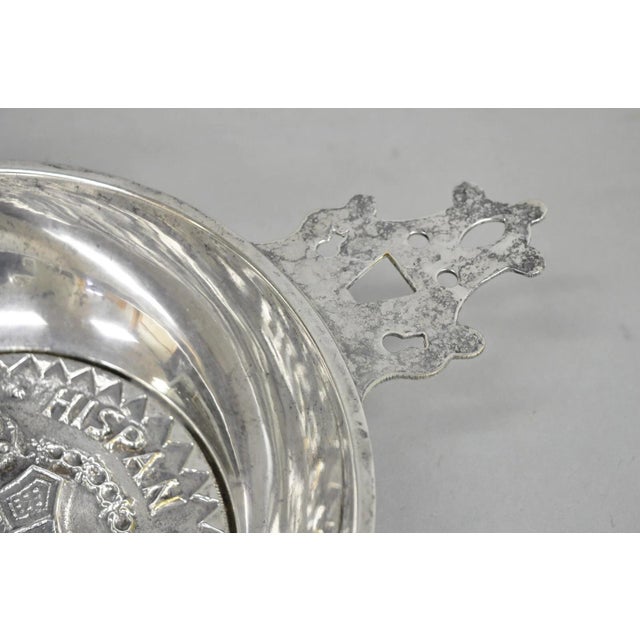 Mid 20th Century Vintage Spanish Renaissance Silver Plated Coat of Arms Communion Cup Bowl For Sale - Image 5 of 11