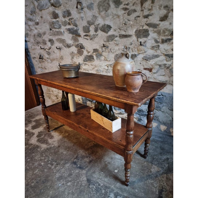Brown Antique French Console or Serving Table, 1880-1920 For Sale - Image 8 of 18