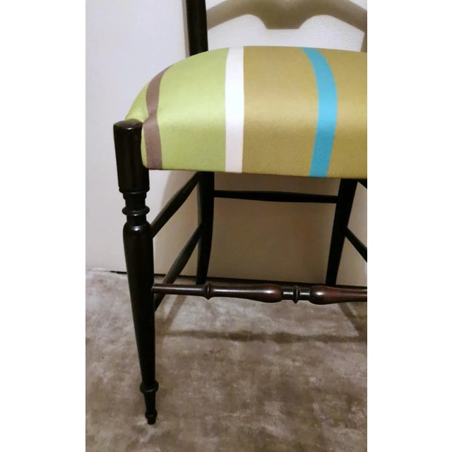 1950s Vintage Paolo Buffa Style Chiavari Chairs in Italian Wood With High Backrest - a Pair For Sale - Image 12 of 13