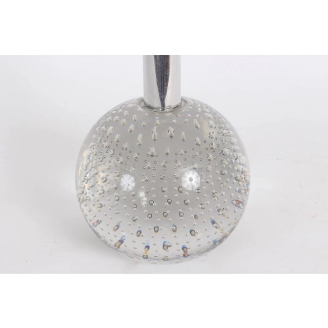 Hollywood Regency Small Archimede Seguso Bullicante Crystal Ball Table Lamp, 1940's For Sale - Image 3 of 6