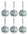 White Metallic Glass Ball Holiday Ornaments with Leaf Design, Set of 6, 3.25" For Sale