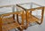 Mid 20th Century Vintage Palm Beach 2 Strand Rattan Bamboo Side Tables Style of Franco Albini - Set of 2 For Sale - Image 5 of 10