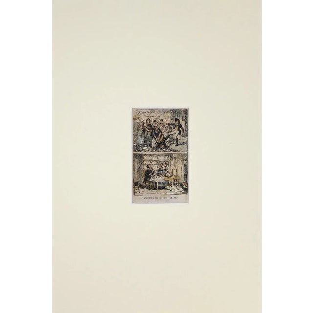 Where can the police be? is an original etchingrealized by George Cruikshank. Hand-watercolored and on ivory paper. Image...