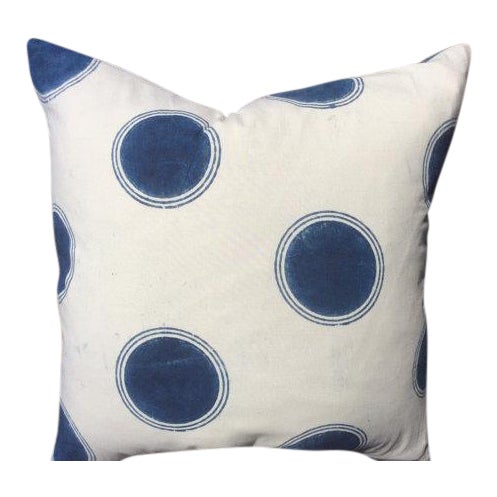 Les Indiennes Dot Deco Pillows In Indigo Blue Dots A Pair