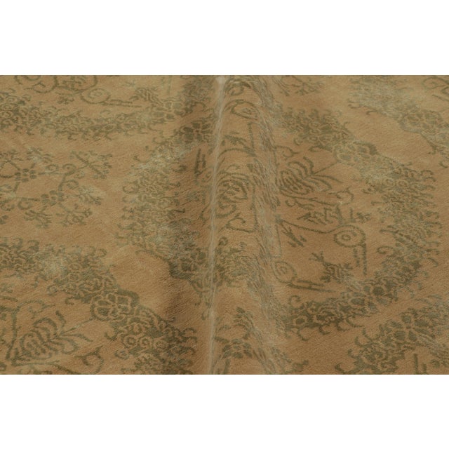 Textile Rug & Kilim’s European Style Rug in Gold With Floral Medallions “Catana” For Sale - Image 7 of 9