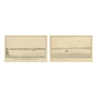 Across the Nile with Distant Pyramids, 1755, Paper, Set of 2 For Sale