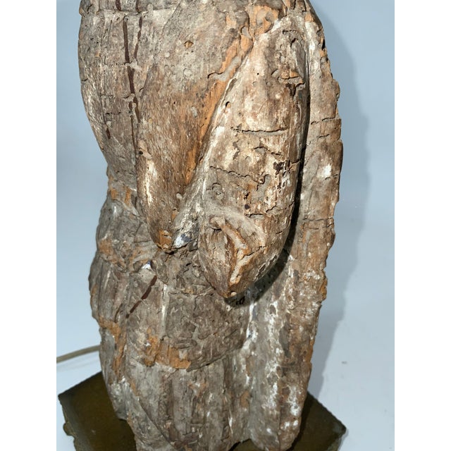 18th Century European Polychrome Carving Figure Mounted as a Lamp For Sale - Image 10 of 11