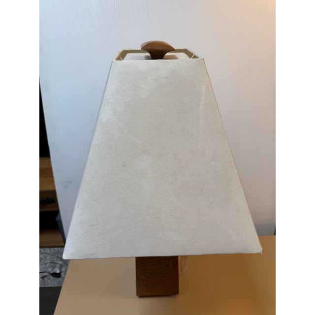 2010s Artisan Crafted Wood Table Lamp For Sale - Image 5 of 13