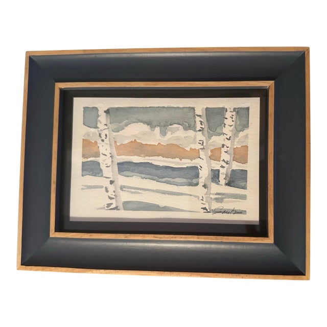 “Birch Harmony” Framed Signed Original Landscape by Nancy Smith For Sale