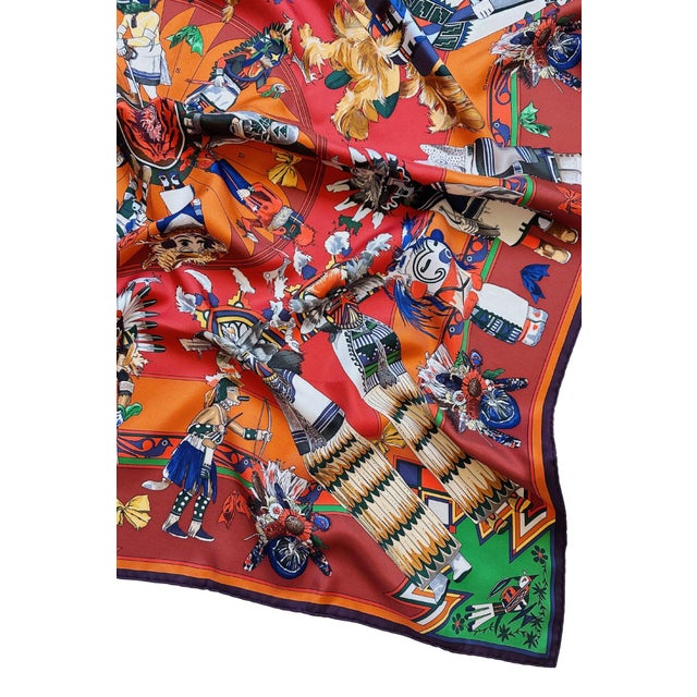 Postmodern Vintage Hermès Kachina Scarf For Sale - Image 3 of 5