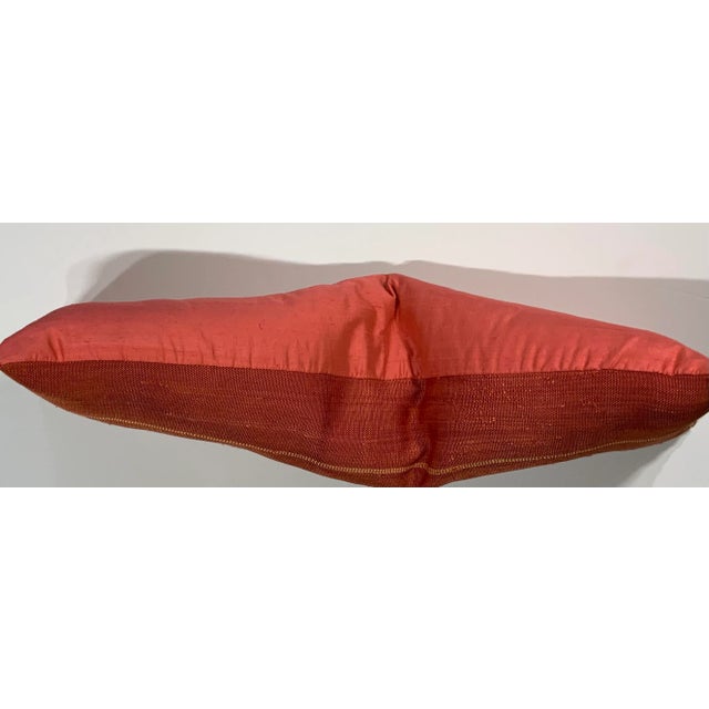 Mid-Century Modern Contemporary Single Cactus Silk Red Pillow For Sale - Image 3 of 9