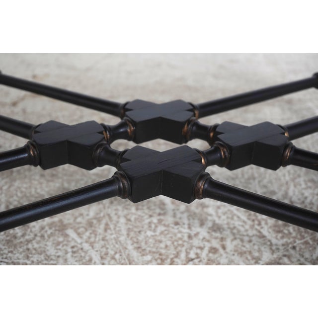 Ethan Allen Chinoiserie Decorated Bamboo Form Coffee Table For Sale - Image 11 of 14