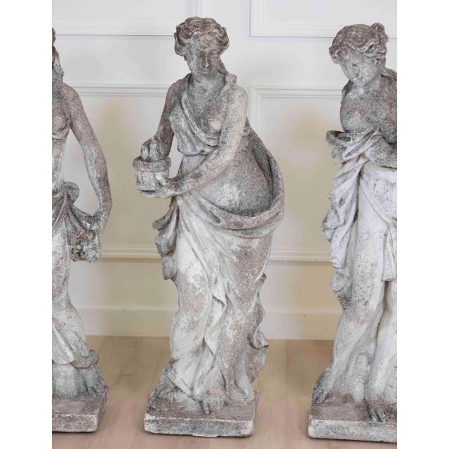 Set of Four Italian 1930s Neoclassical Garden Sculptures, The Four Seasons For Sale - Image 9 of 15