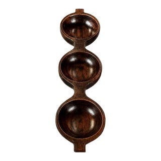 Decorative Tray with Three Compartments in Brazilian Rosewood by Jean Gillon, Brazil, 1950s - Lot 931 For Sale