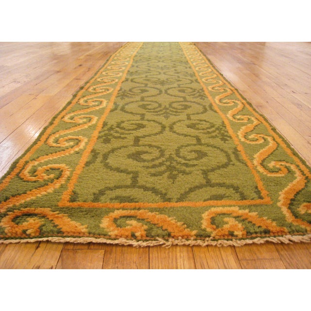 Textile 1940 Vintage Spanish Savonnerie Rug, in Long Runner Size For Sale - Image 7 of 8