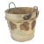 Vintage Bark and Leaf Basket Fall Autumn Decor Wood Pail Planter With Handles For Sale