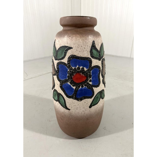 Floor Vase with Large Flower Decoration, West Germany, 1960s For Sale - Image 11 of 11
