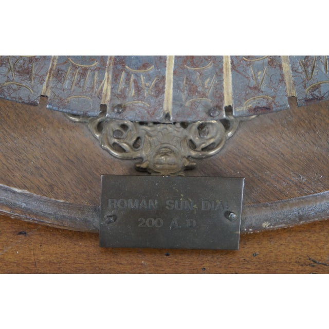 Vintage Souvenir Roman Sun Dial 200 Ad Fan Shaped Lions Head Made in Italy For Sale - Image 11 of 12