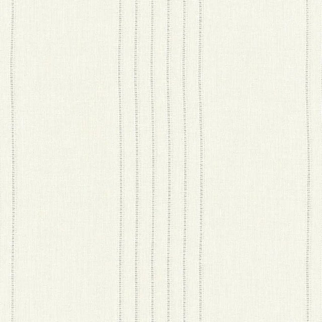 Sample - Schumacher Eleanor Sheer Stripe Fabric in Cream For Sale