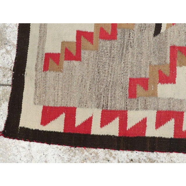 Textile Galerie Shabab Collection Rustic Southwestern Style North American Navajo Tribal Throw Rug, Circa 1920 For Sale - Image 7 of 9
