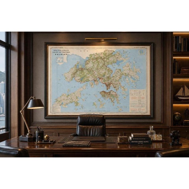 Large Two-Sheet Map of Hong Kong, Kowloon and the New Territories, 1975, Set of 2 For Sale - Image 15 of 16
