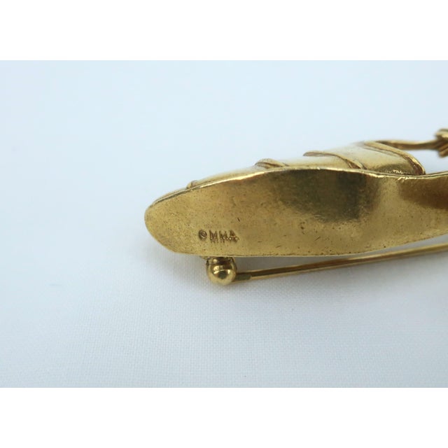 Gold Metropolitan Museum of Art Gilded Brass Art Deco Flapper Shoe Brooch For Sale - Image 8 of 10