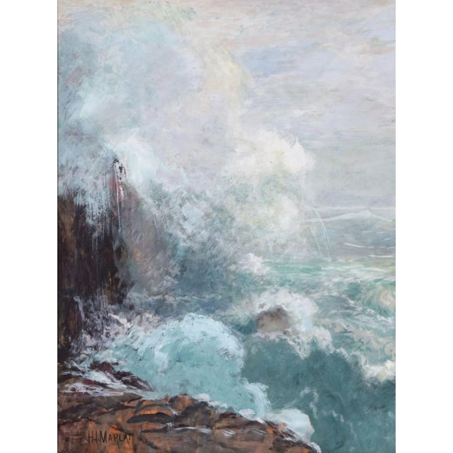 Antique American Seascape Painting by Hamilton Irving Marlatt C.1900 For Sale - Image 4 of 9