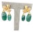56.68 CTW Vintage Style Emerald & Diamond 18k Yellow Gold Earrings, A Pair For Sale