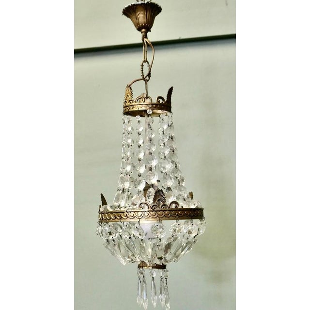 French Empire Style Tent and Baked Chandelier, 1920 For Sale - Image 6 of 7