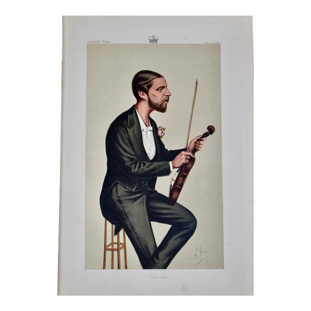 1st Violin Duke of Edinburgh: 19th C. Vanity Fair Caricature by Ape (Carlo Pellegrini), 1874 For Sale