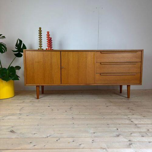 Vintage Teak Credenza with Drawers, Denmark, 1960 For Sale - Image 6 of 6