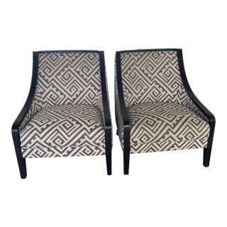 1980s Donghia Style Club/ Slipper Chairs - Set of 2 For Sale
